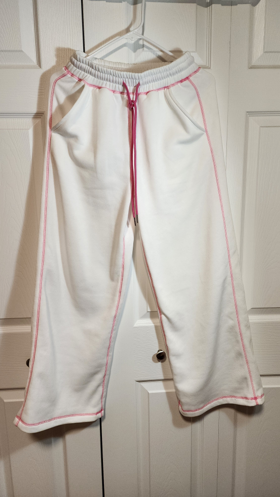 Drawstring Waist Contrast Piping wide Leg Pants - photo 3