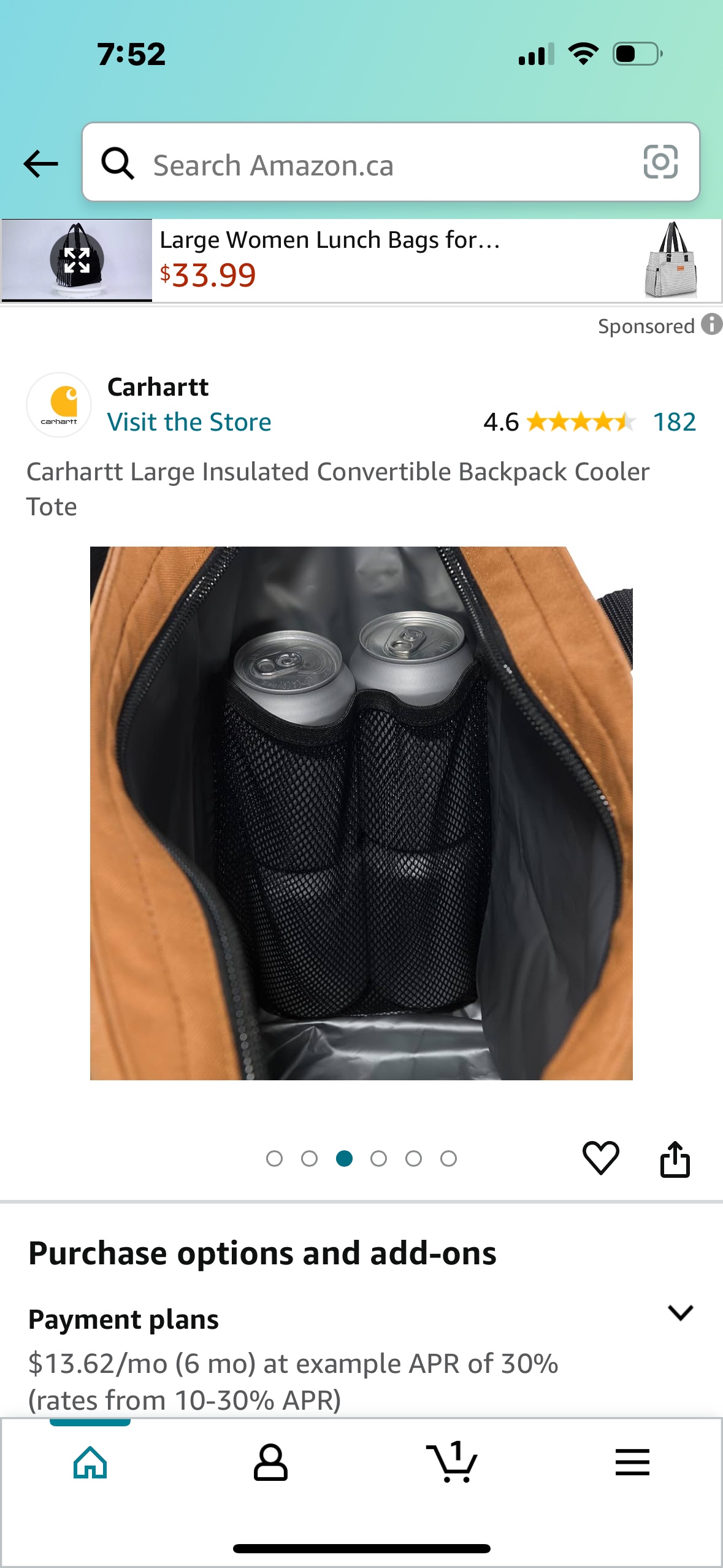 Carhartt Large Insulated Convertible Backpack Cooler Tote - photo 5
