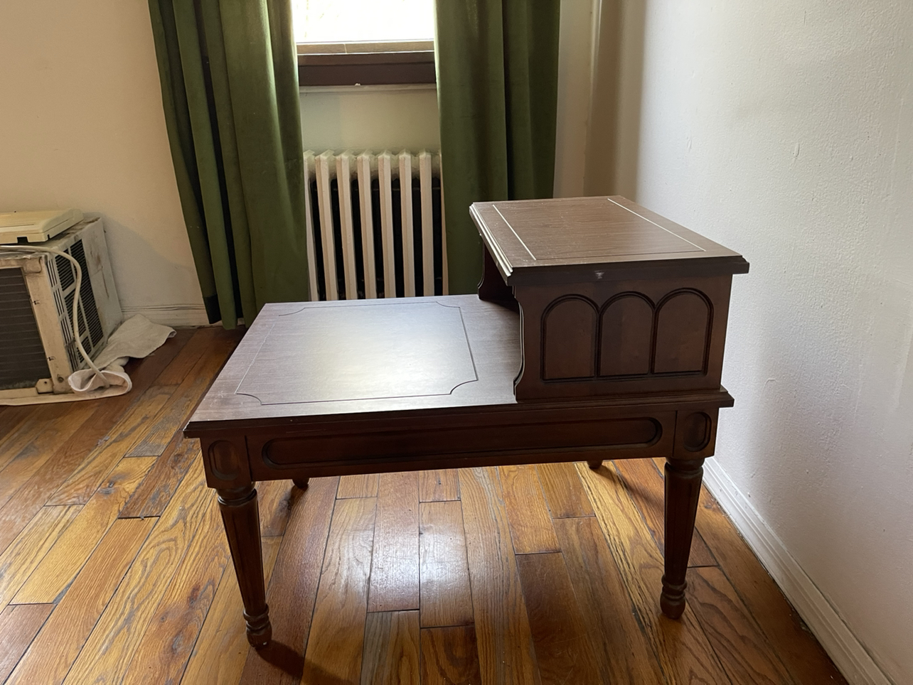 Antique wood side table / step end table