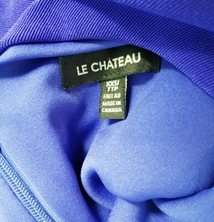 Le Chateau Purple Long Sleeve Midi Dress w/ Deep V-Back, XXS image indicator(4)