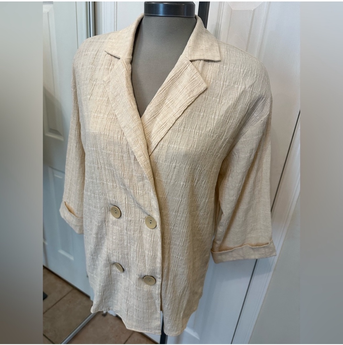 BNWT ZARA WRINKLED LOOK BLAZER SIZE XS - photo 5