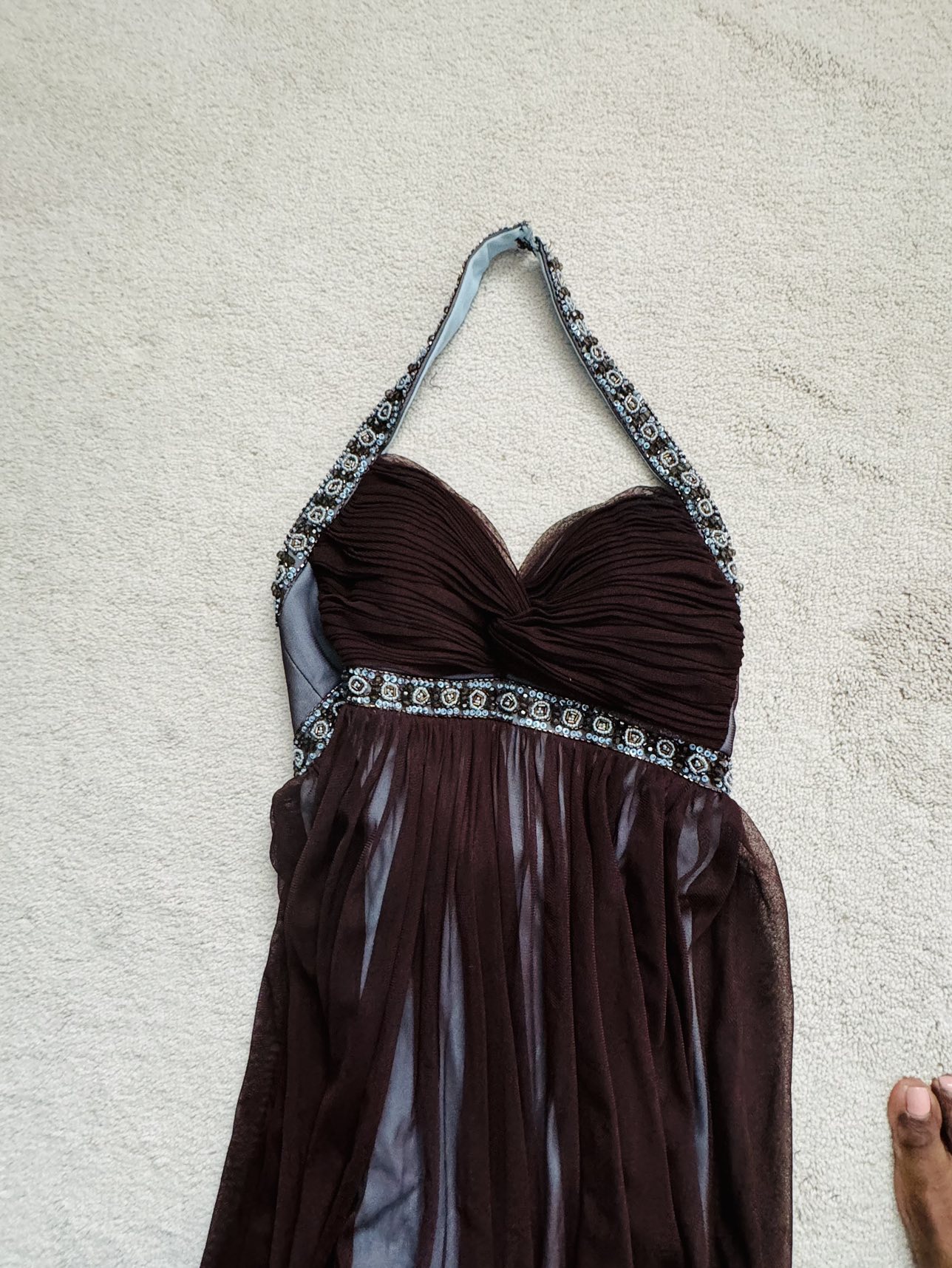 Evening dress chiffon with heavy beard work - photo 2