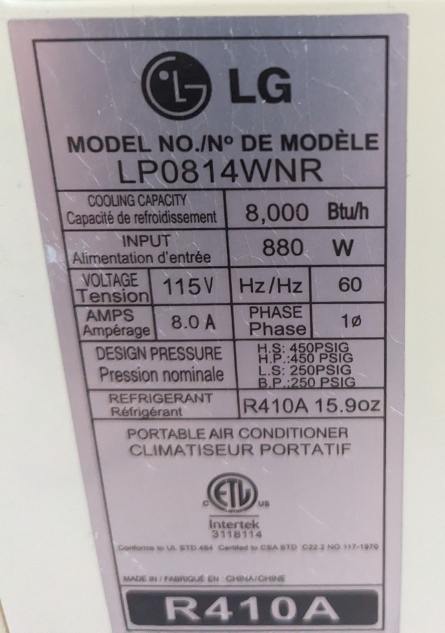 LG portable air conditioner $159 - Westend image indicator(4)