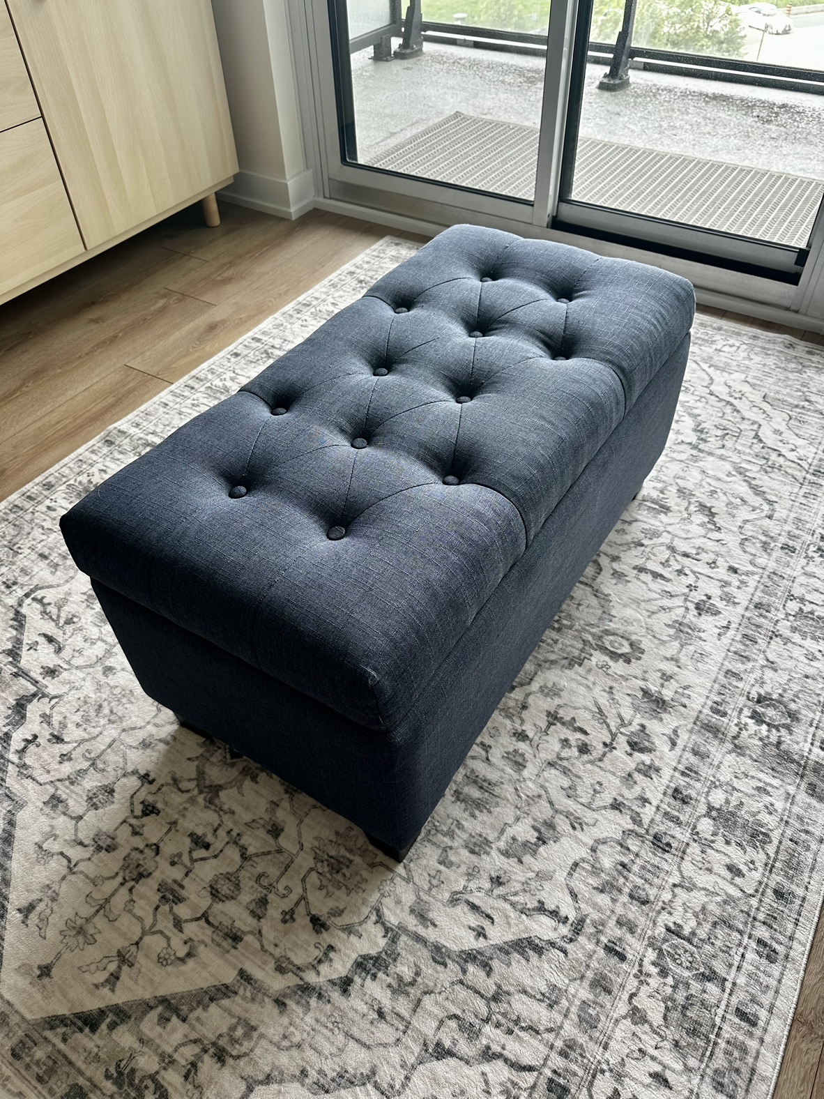 Blue Storage Ottoman - Lightly Used - photo 3