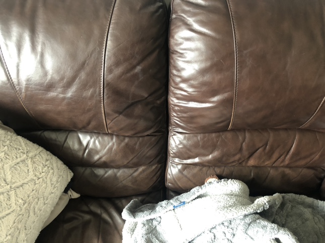 Couch & Love seat & coffee table set  recliners Genuine Leather - photo 4