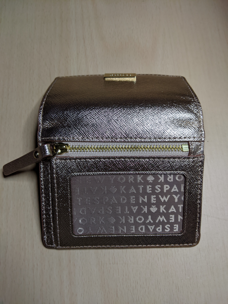 Kate Spade Rose Gold Metallic Wallet Cute Classic Casual Look image indicator(3)