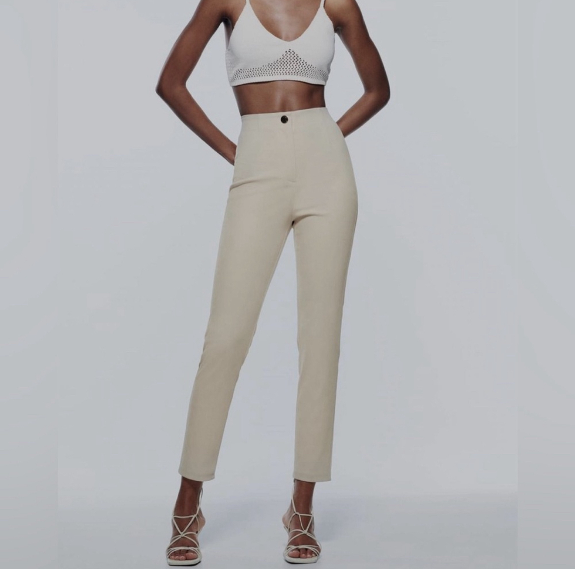 Zara faux suede leggings thumbnail