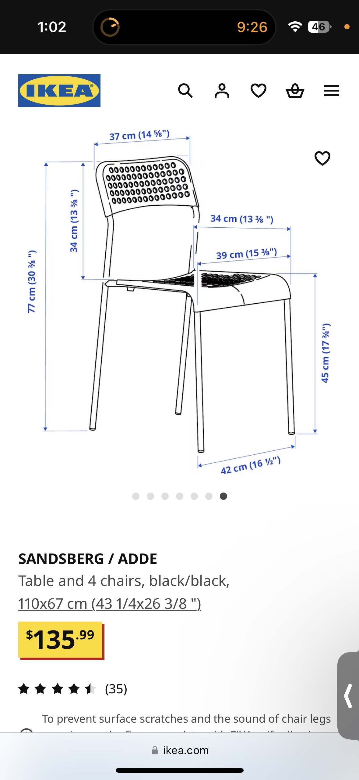 Ikea Dinning table white 4 chairs - photo 5
