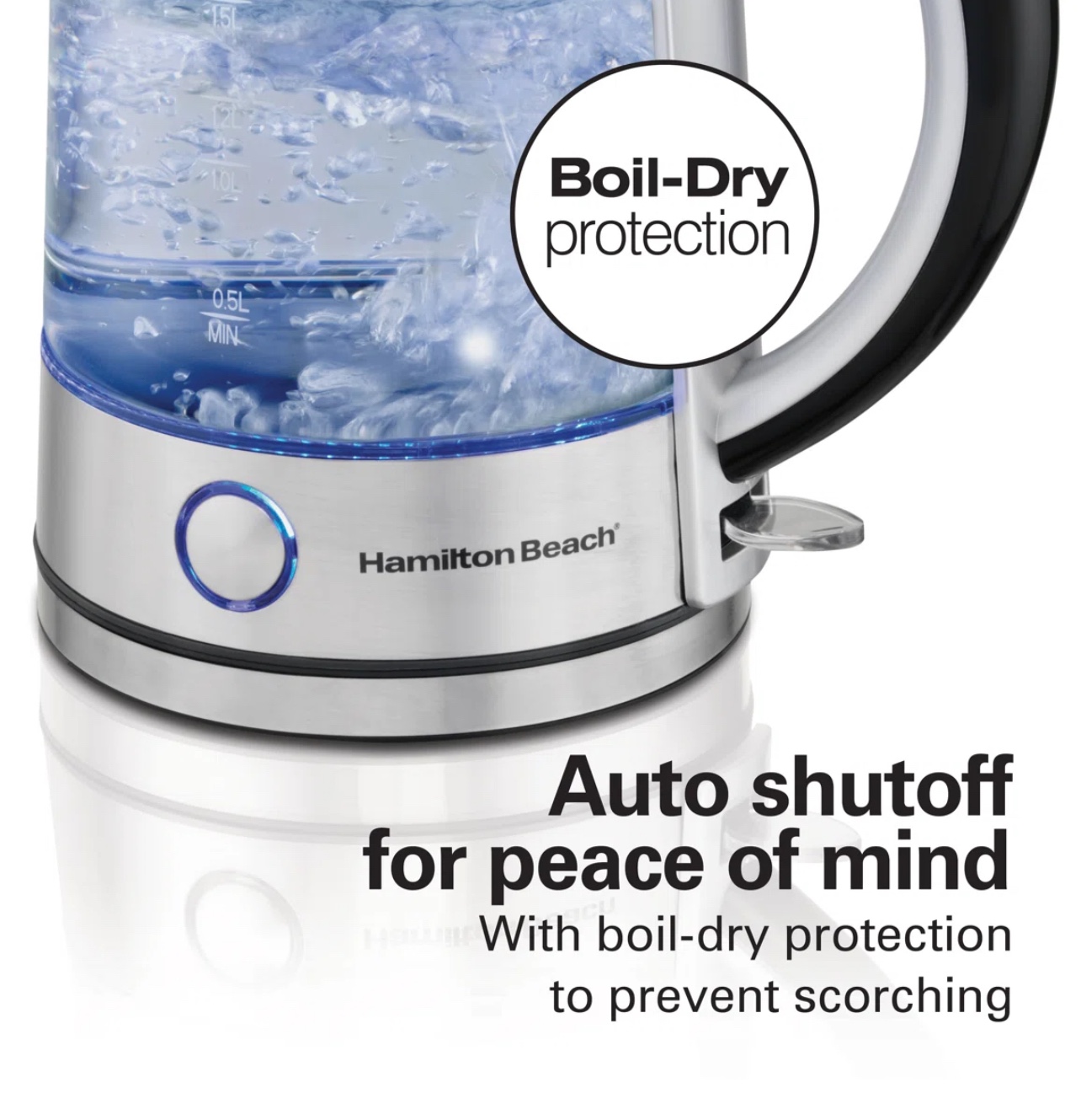 Hamilton beach 1.7L modern glass electric kettle image indicator(3)