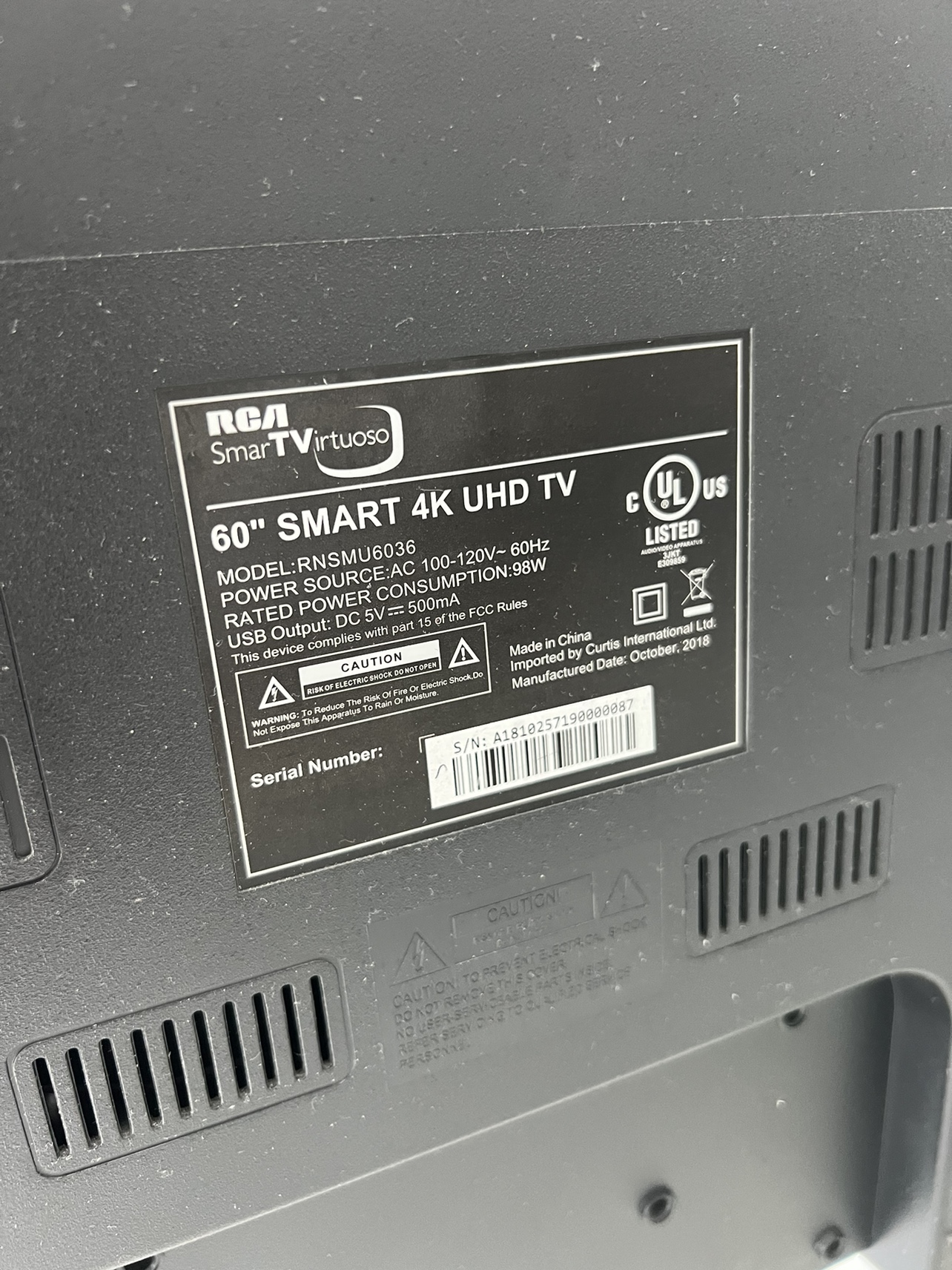 TV RCA 60” SMART 4K UHD - photo 3