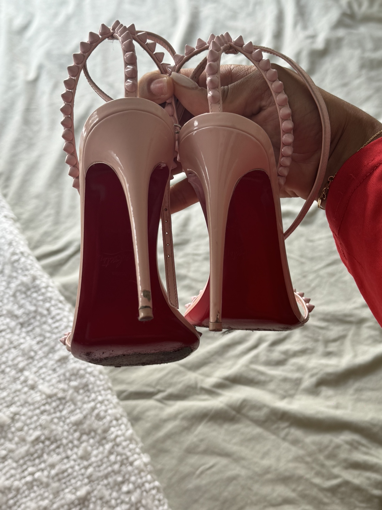 Louboutin pink spike heels. - photo 2