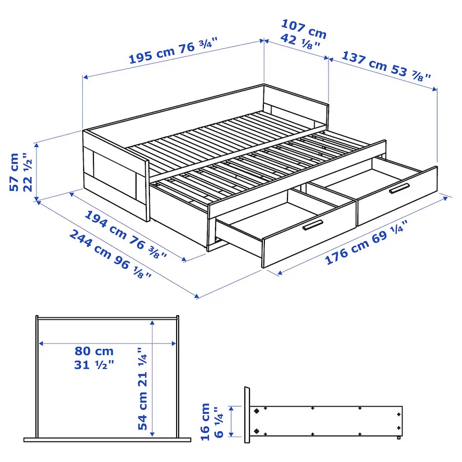 IKEA Briemnes Daybed with 2 Drawers - photo 4