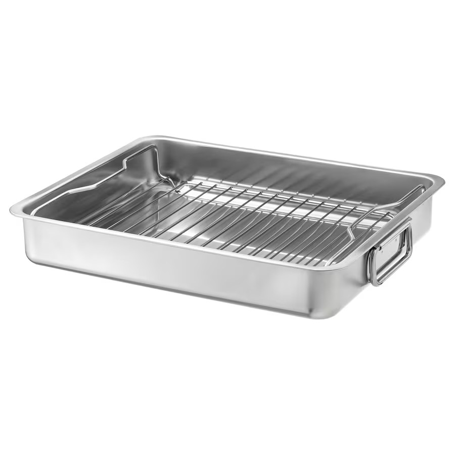IKEA KONCIS Roasting pan with grill rack, stainless steel