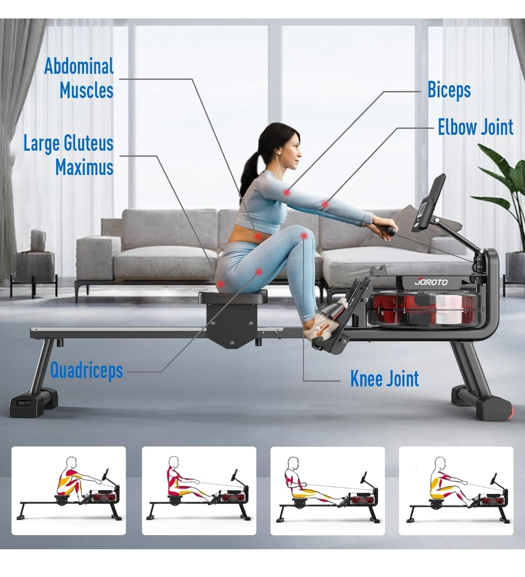 JOROTO MR23 Water Rowing Machine for Home Use