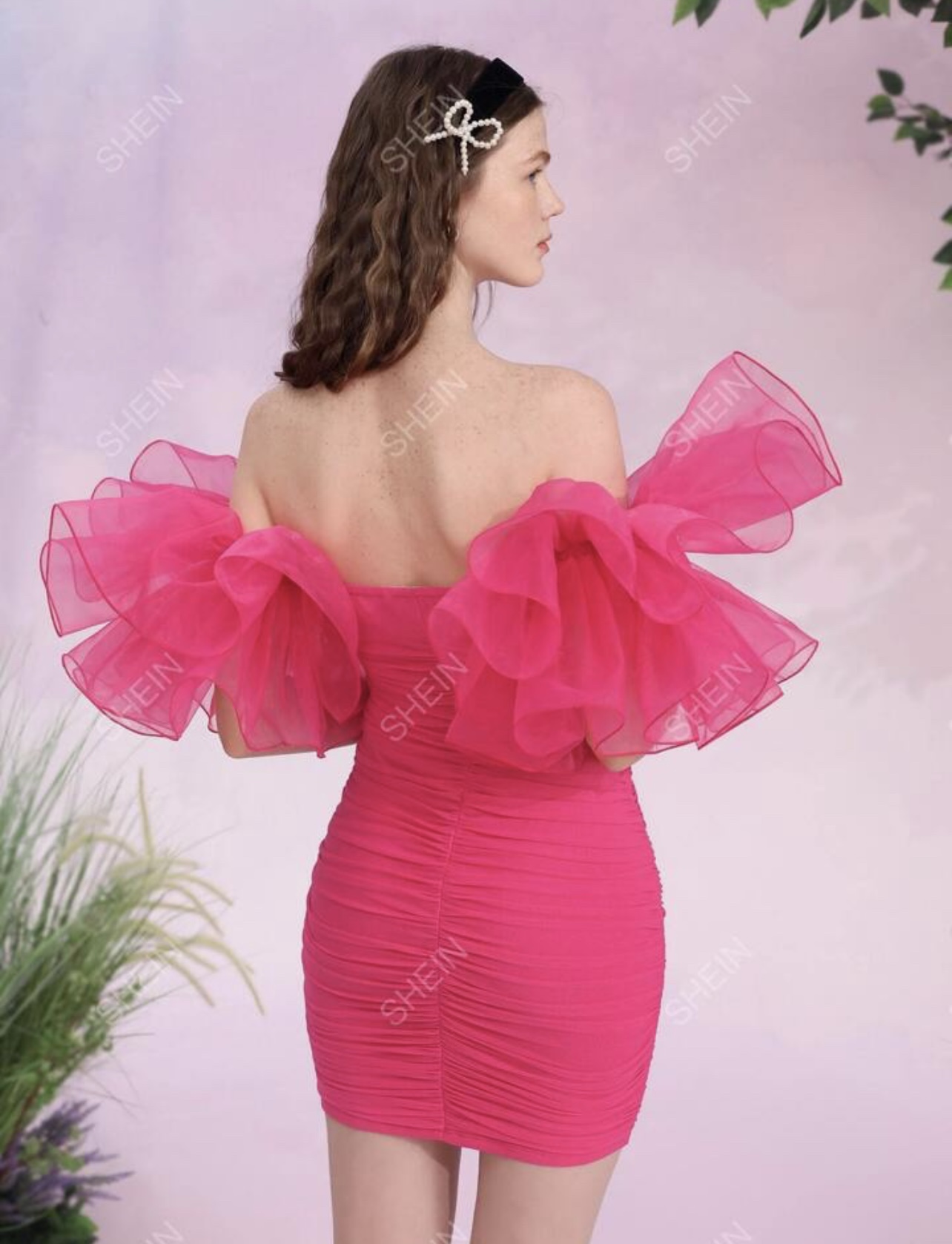 Hot Pink Puff Sleeved Dress - photo 2
