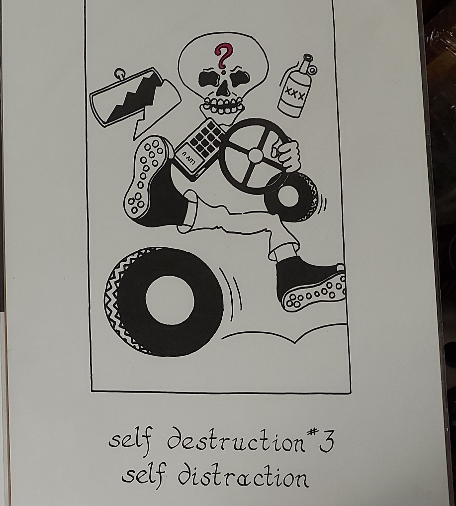 "Self Destruction" skeleton print set of three, 11"x17" image indicator(3)