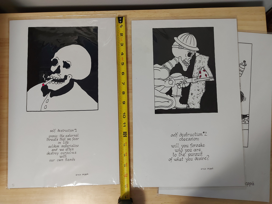 "Self Destruction" skeleton print set of three, 11"x17" image indicator(4)