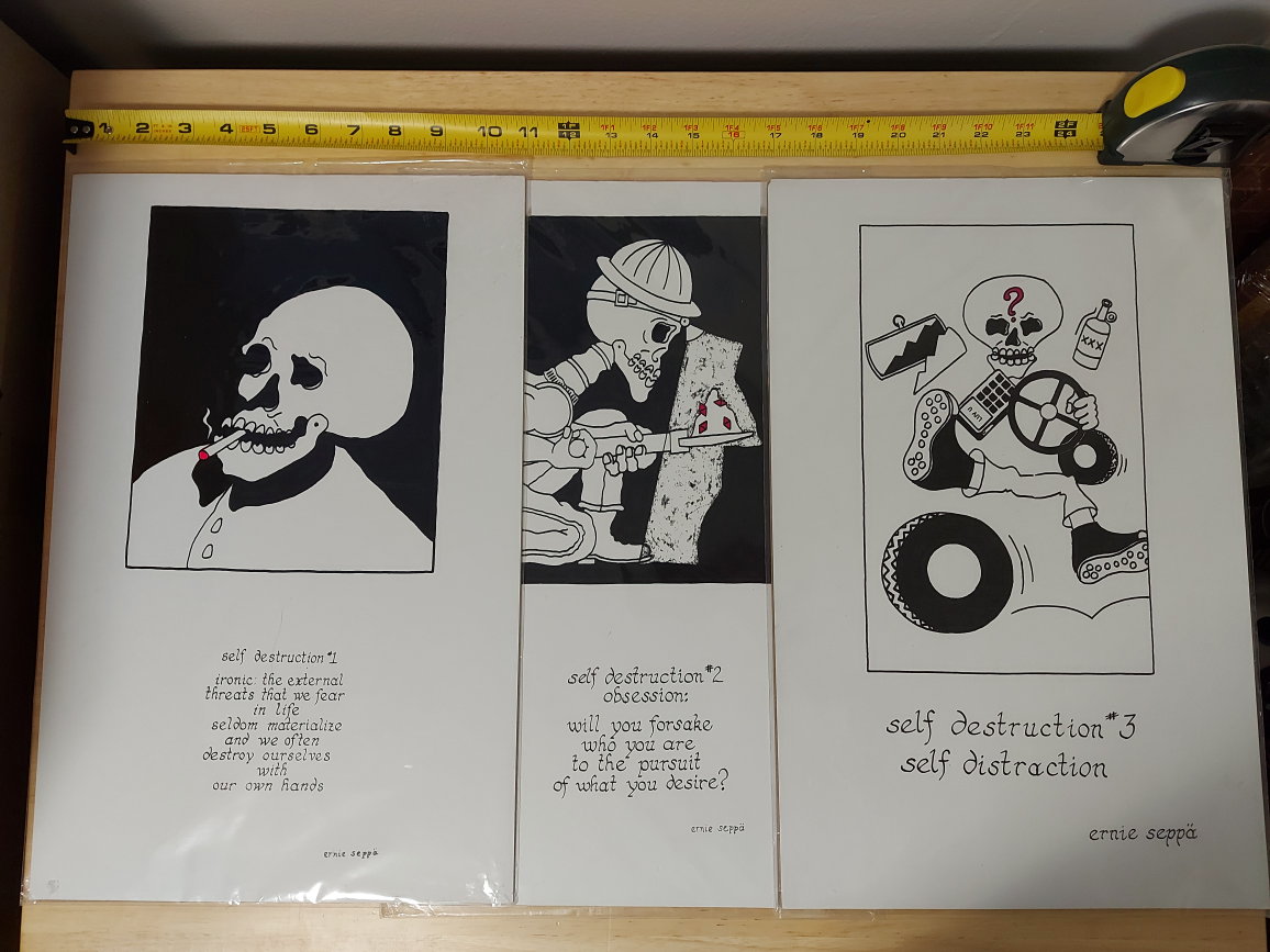 "Self Destruction" skeleton print set of three, 11"x17" image indicator(5)