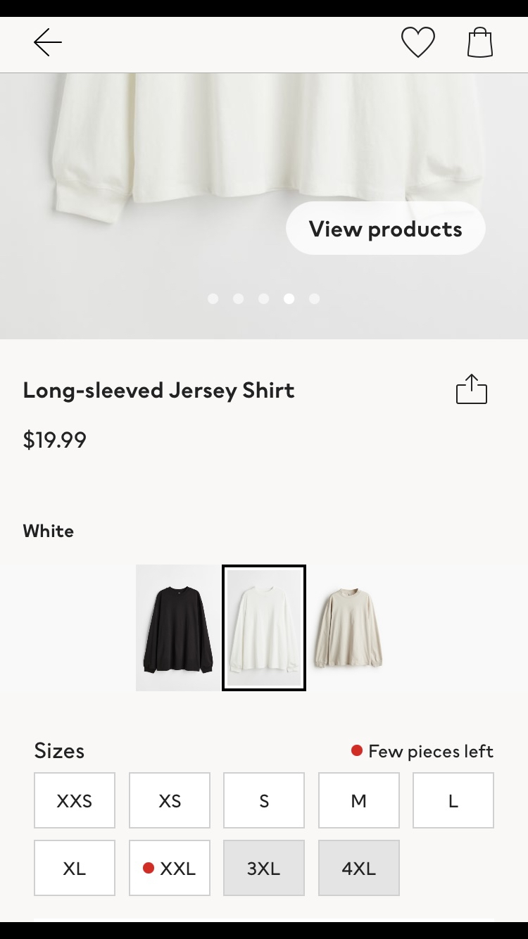 H&M Women’s White Long Sleeved 100% Cotton Jersey Shirt Size M👚🤍 image indicator(9)