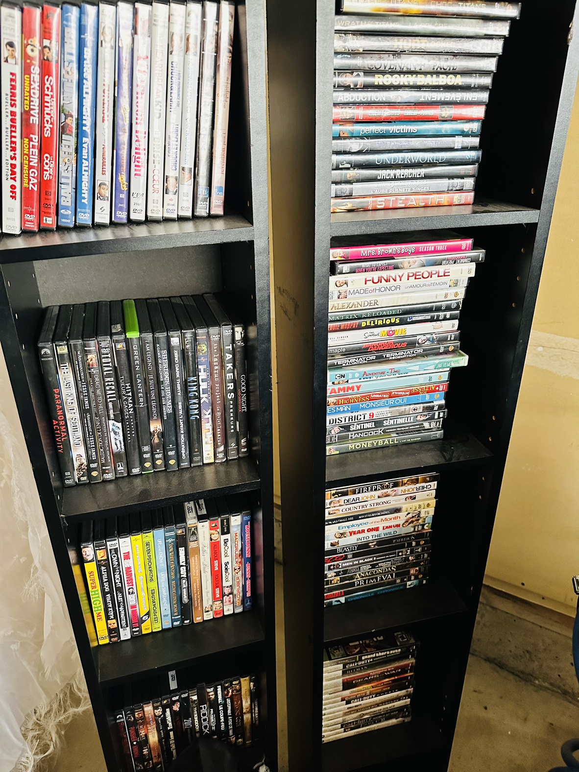 Black shelves for dvds *MOVING MUST GO*