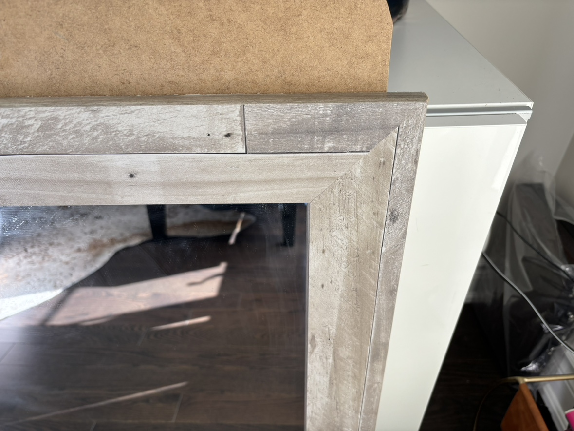 Large wood frame mirror