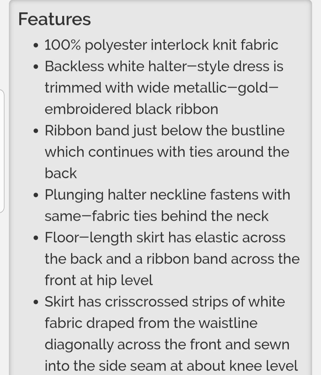 Spartan Goddess Cosplay Novelty Dress - Size Medium image indicator(7)