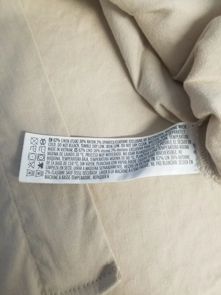 Linen Dress, Button down, Beige / Cream Dress image indicator(7)