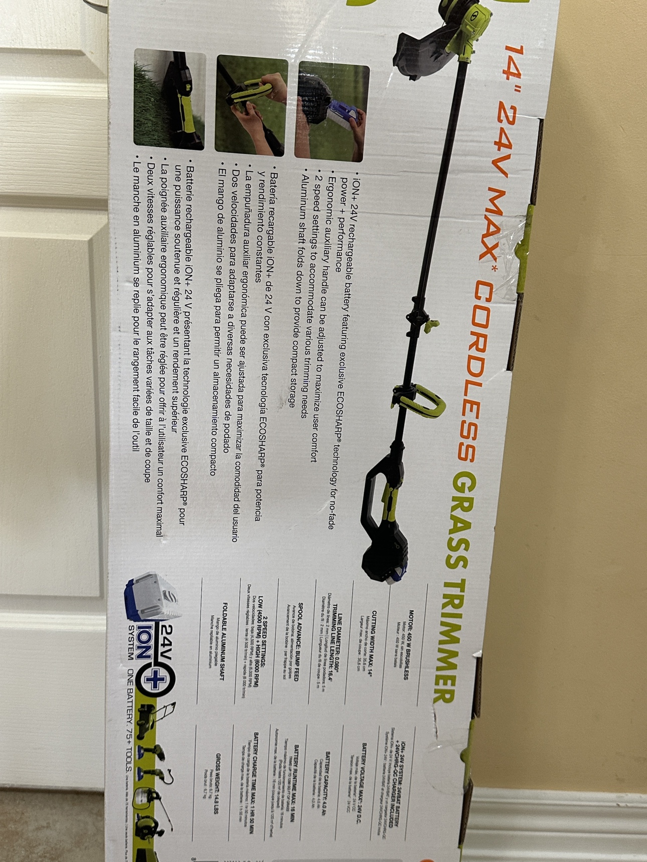 Brandnew 24V iON+ Cordless Dual Line String Trimmer - photo 4