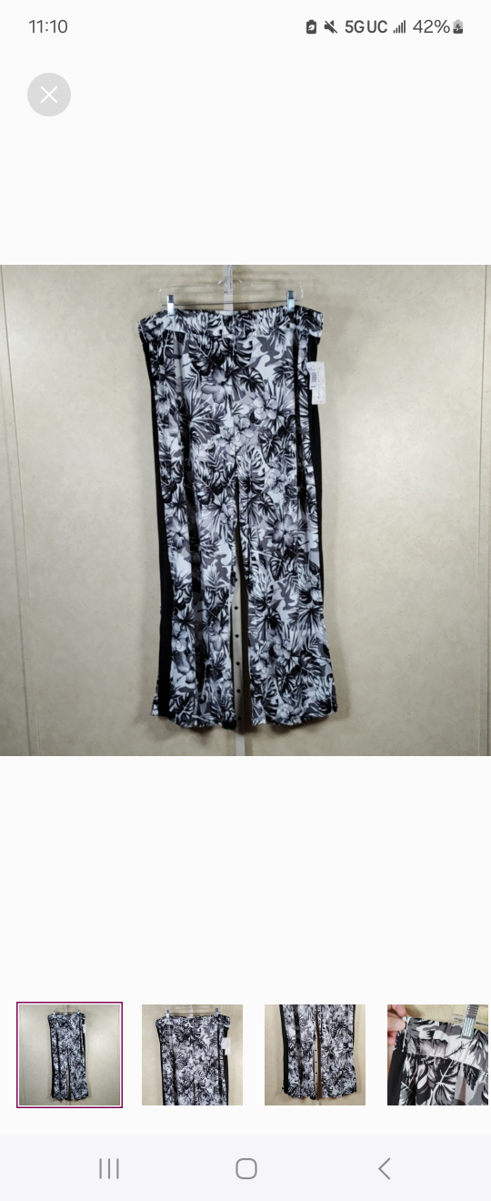 Black floral XXL pants