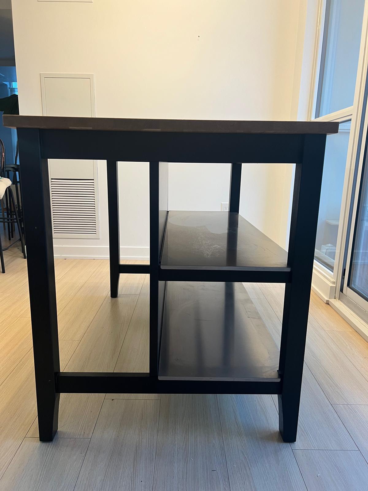 IKEA STENSTORP Wood Kitchen Island with Shelves | Karrot