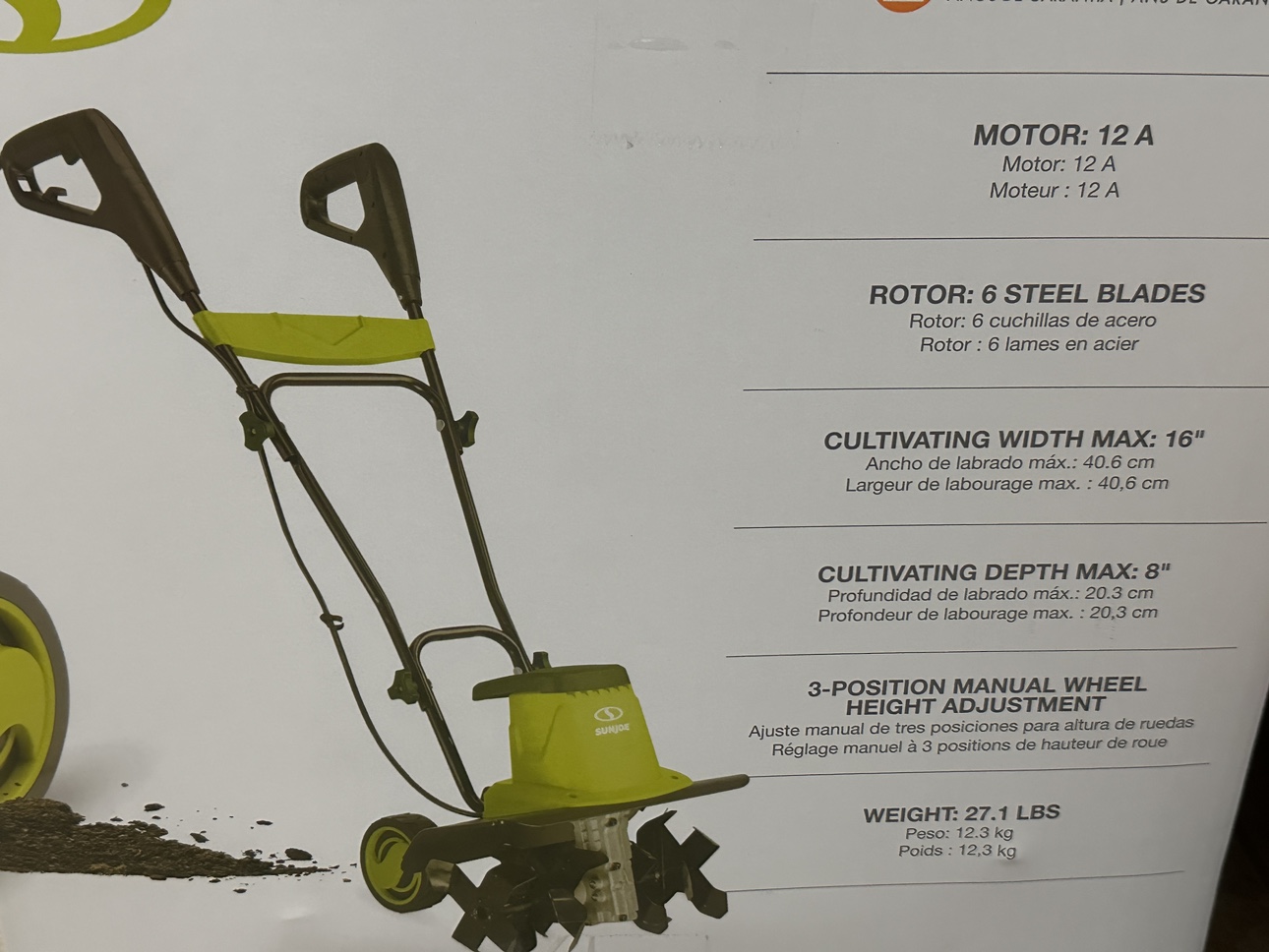 Brandnew electric Garden Tiller/Cultivator,16-Inch,12 Amp - photo 2