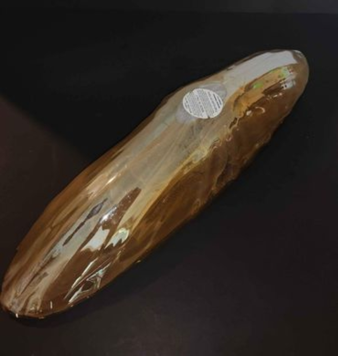 Iridescent Golden Dish, 19" long, Originally contained Candle - photo 3