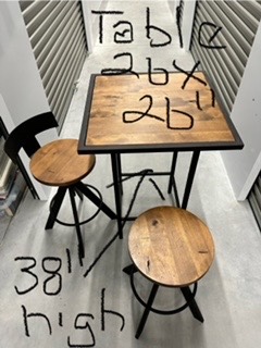 Wood & Wrought Iron Bistro Table & Chairs - photo 3