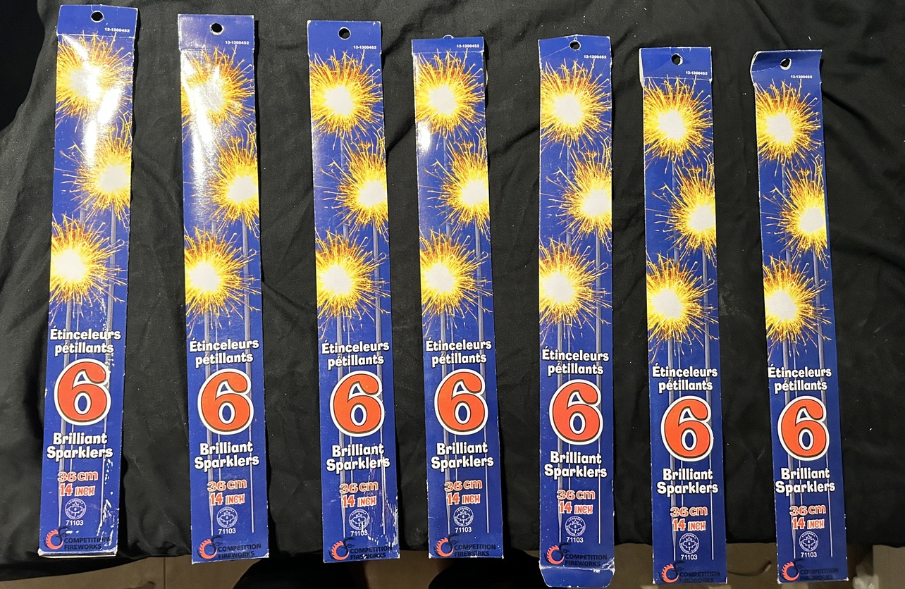 7 brilliant sparklers 14”