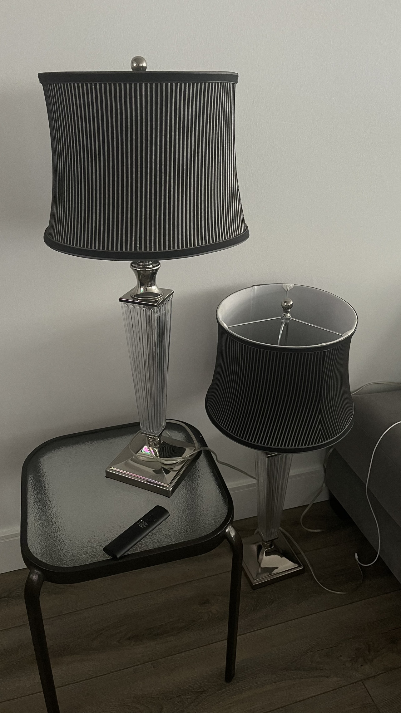 Lamp silver black/grey x2