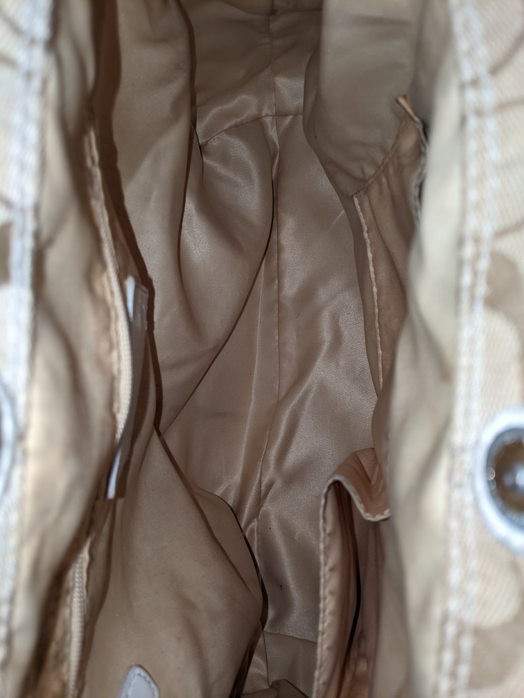 Coach Handbag Purse Cute Creamy Brown Beige Light Tan image indicator(7)