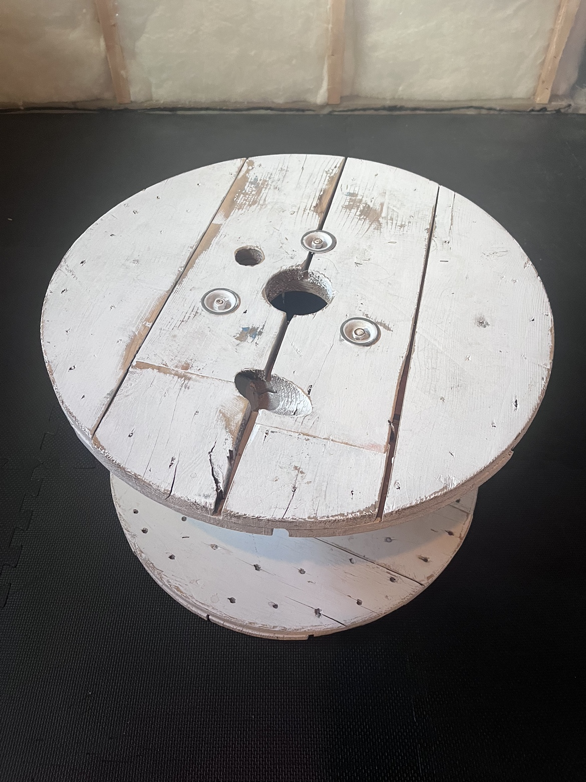 Rustic Wooden Spool Coffee Table thumbnail