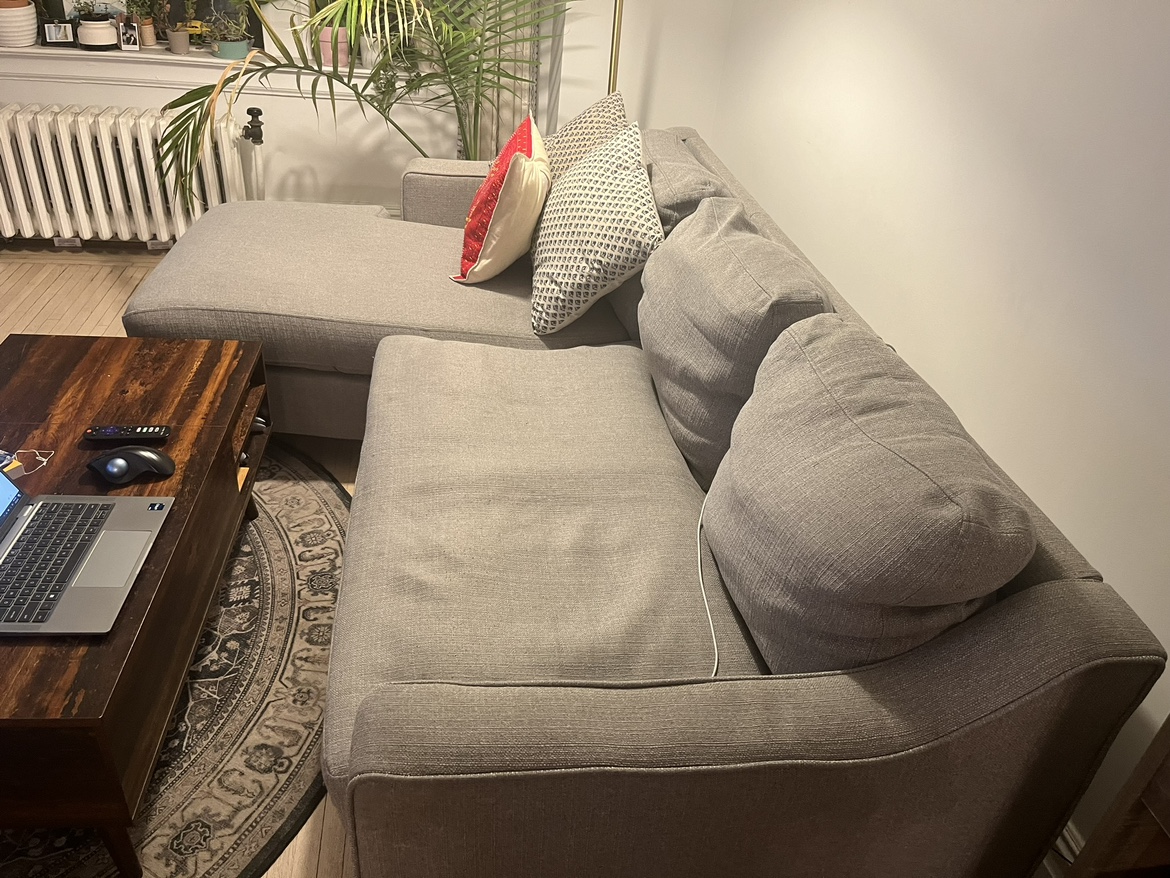 Sectional couch for sale (grey) - photo 3