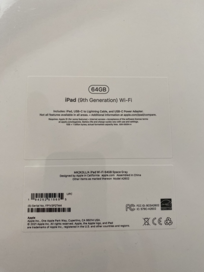 Apple iPad 9th Generation 64G Brand New