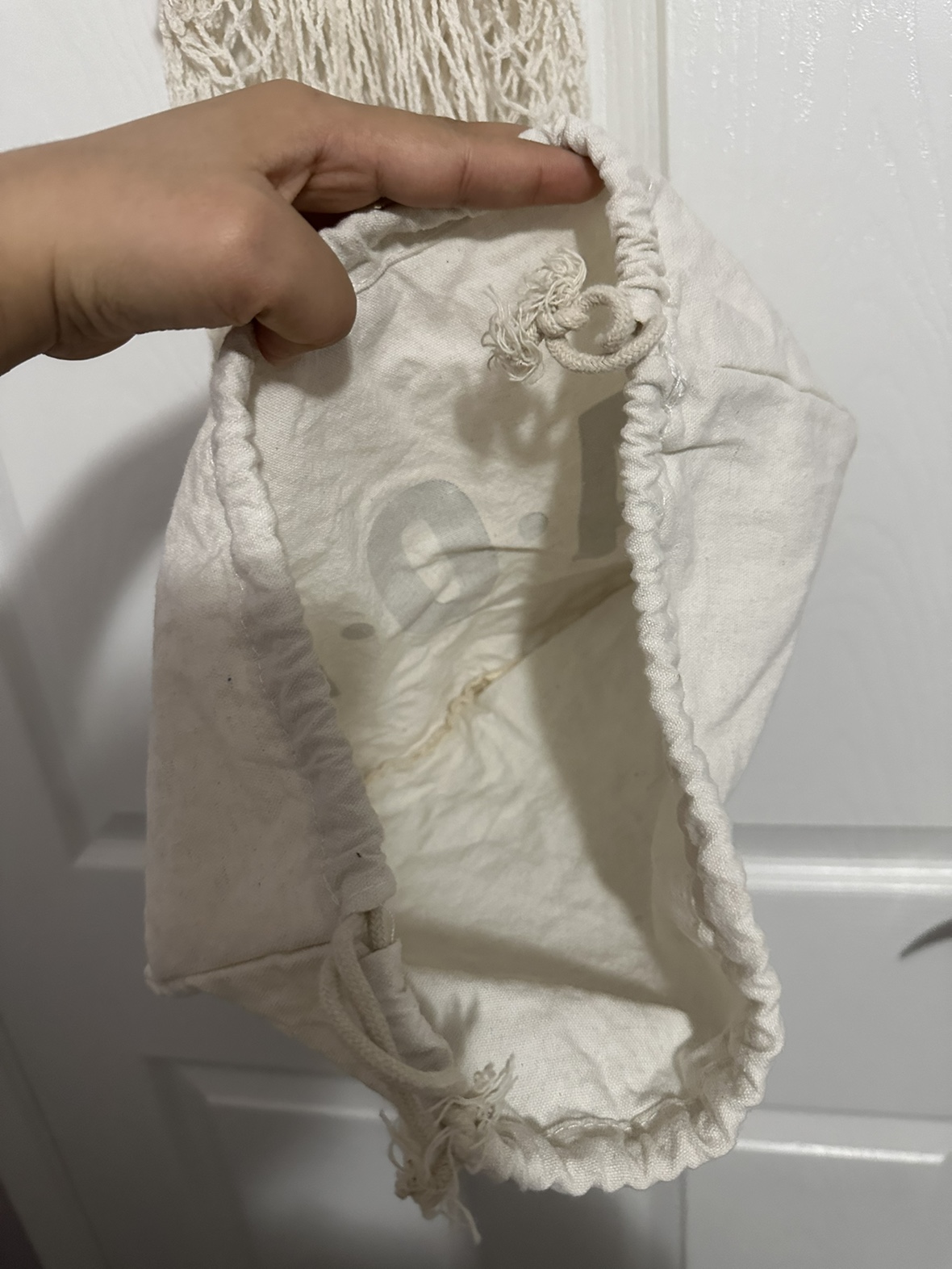 Crochet Mesh bag with drawstring pouch image indicator(5)