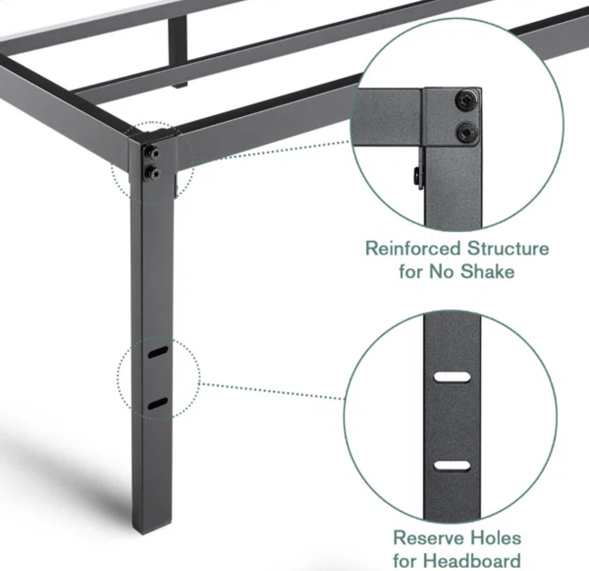 18” Metal queen bed frame - photo 5