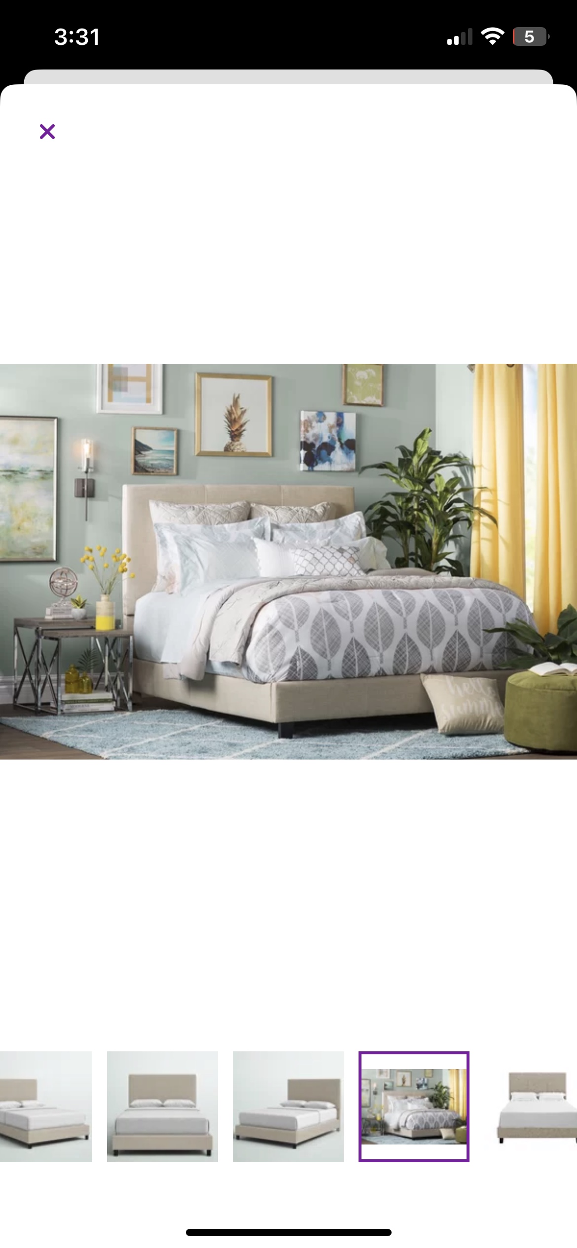 Queen upholstered bed frame - photo 2