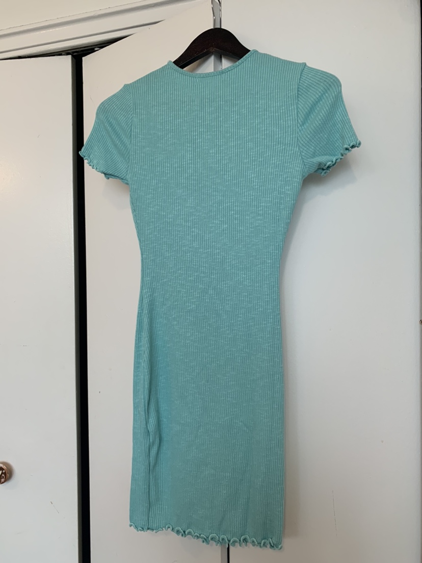 Aqua Ribbed Mini Dress - photo 3