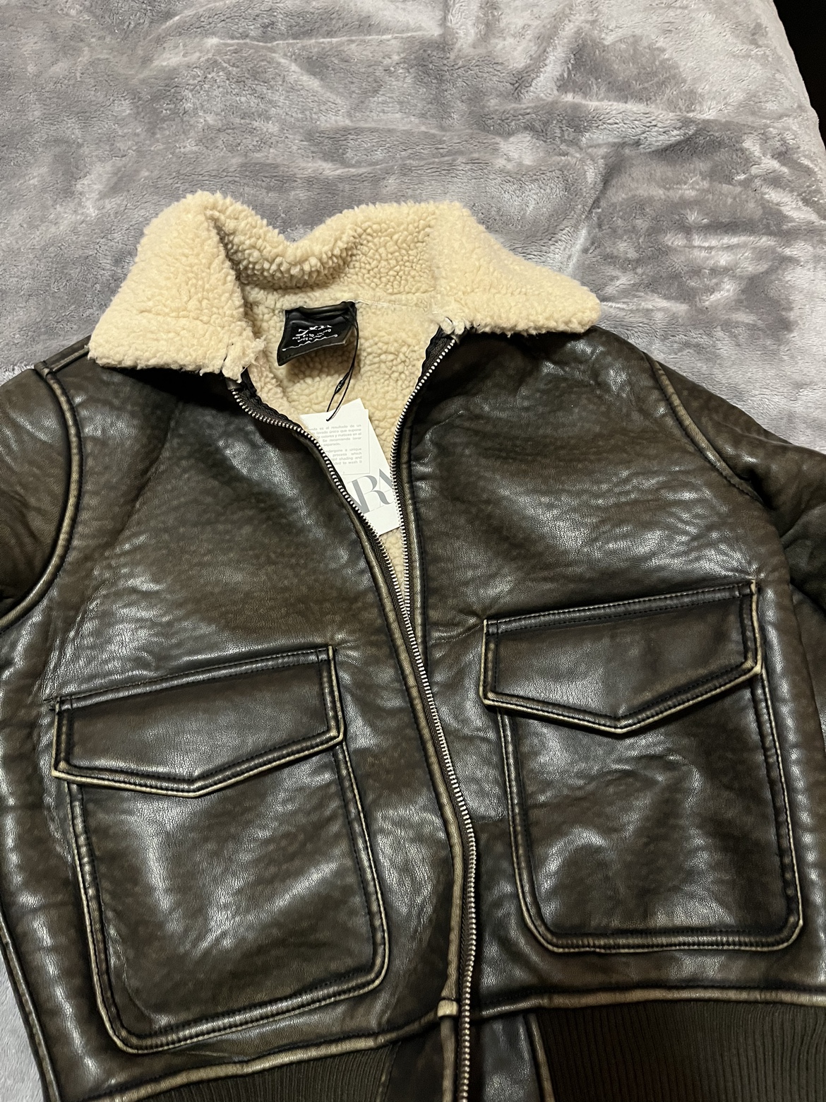 Zara Double Faced Faux Leather Jacket (kids size 9-10) - photo 5