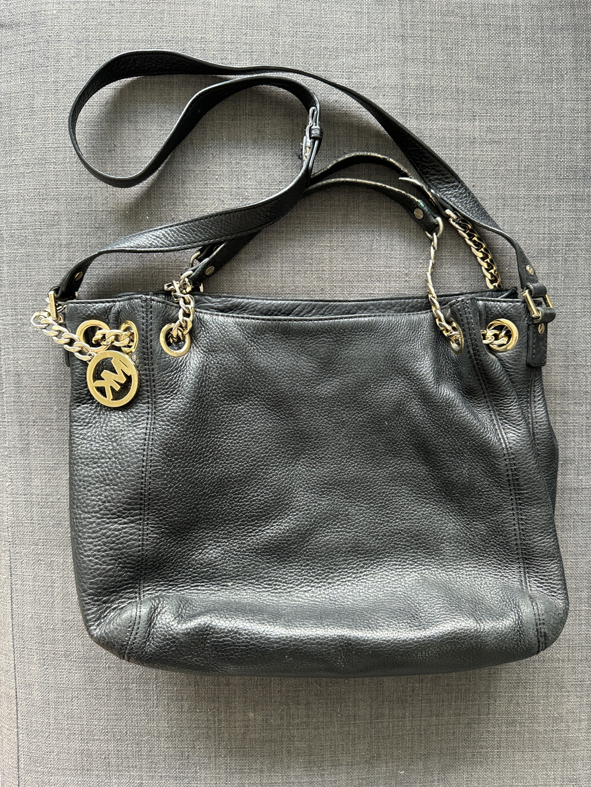 Michael Kors leather black crossbody bag