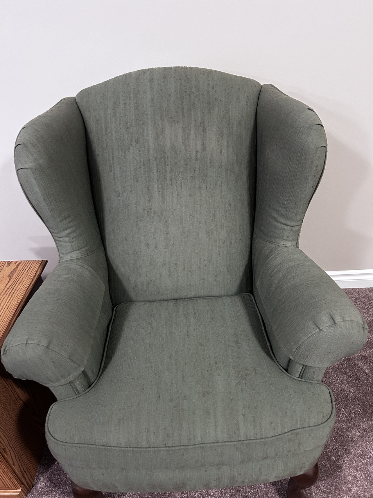Upholstered Arm Chair and Ottoman