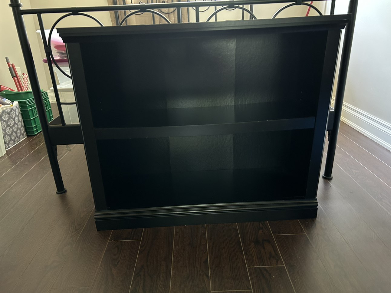 Dark brown low shelf