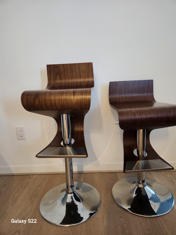 2 Bar stools.  Brown wood - photo 5