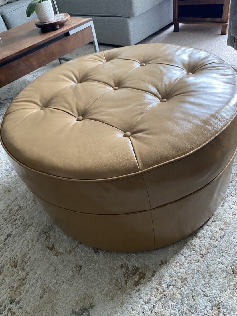 All leather OTTOMAN LAZBOY from WAYFAIR. thumbnail