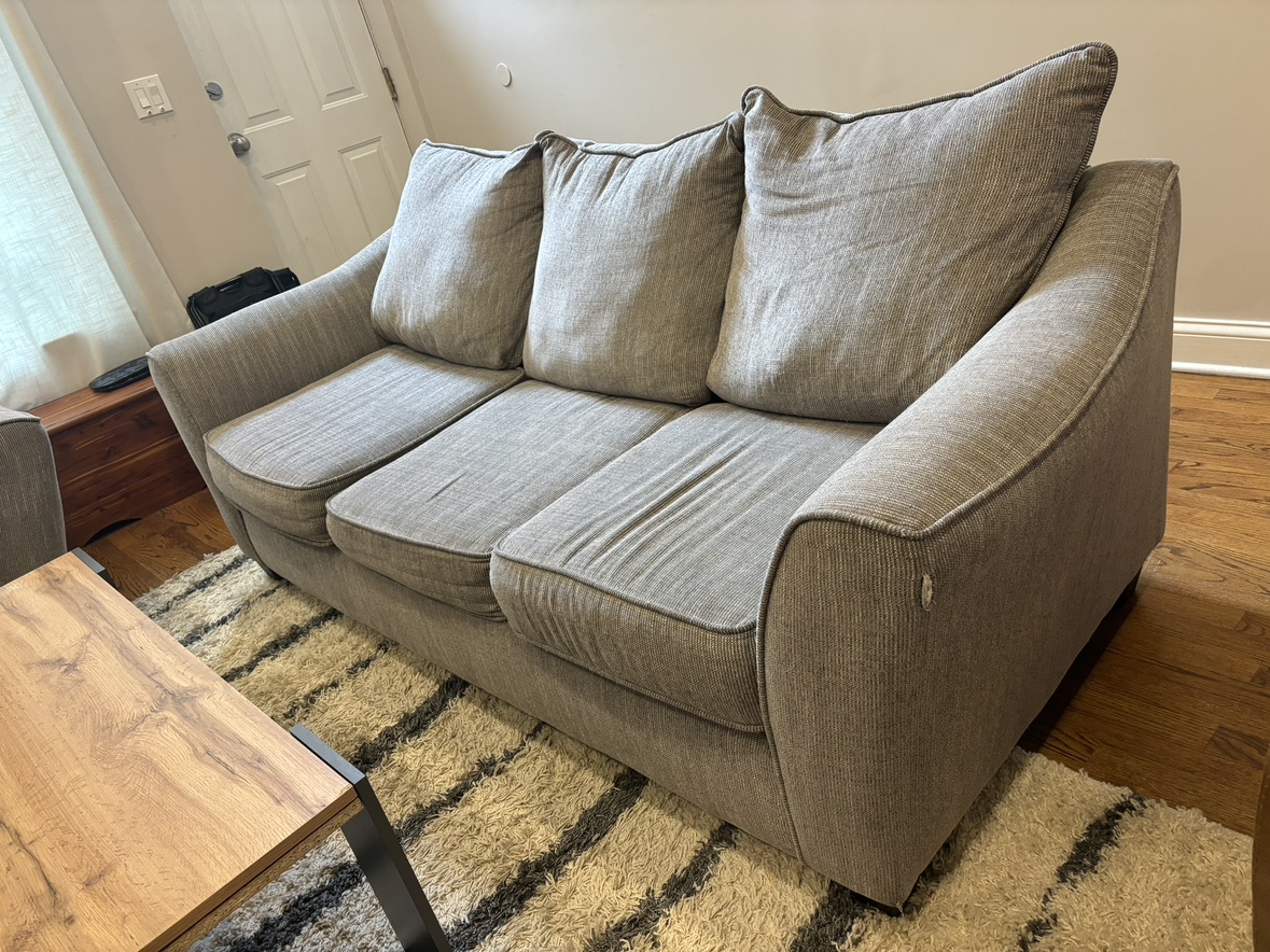 Two Gray Couches (Traditional Three Seater and Loveseat) - photo 4